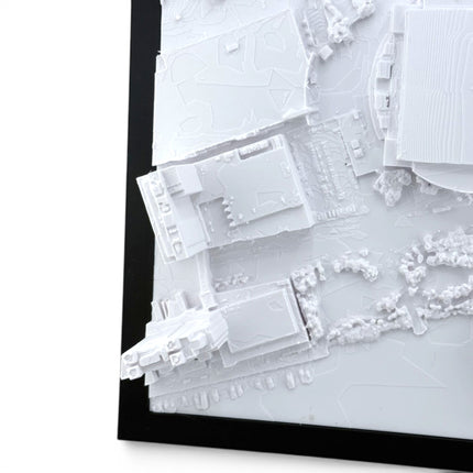 Tidal 3D Printed Tampa Bay Lightning Amalie Arena 3D topographical map wall art displayed on wall