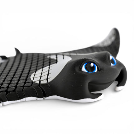 3D Printed Flexi Manta Ray – “Manny” with Realistic Glass Eyes