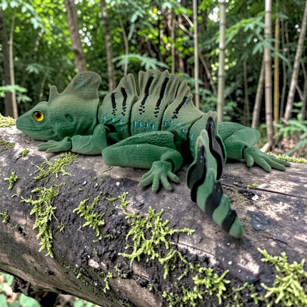 3D Printed Basilisk Model – "Jesus Lizard" Replica - Camoflauge Color
