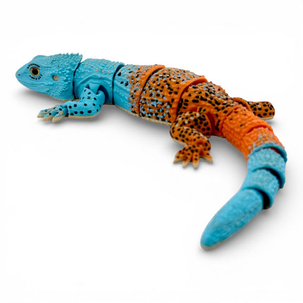3D Printed Articulated Agama Lizard with Realistic Glass Eyes