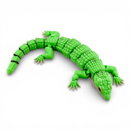 3D Printed Mexican Alligator Lizard with Realistic Glass Eyes – Articulated Reptile Model