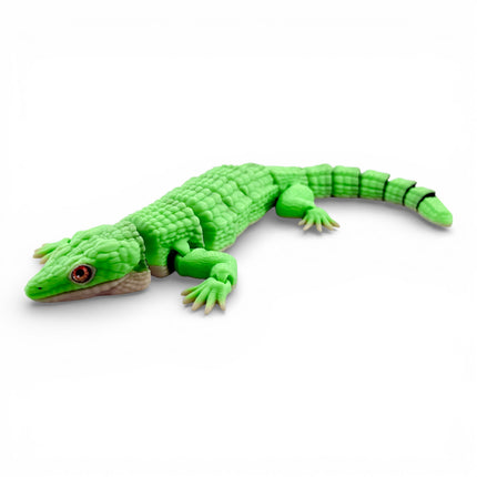 3D Printed Mexican Alligator Lizard with Realistic Glass Eyes – Articulated Reptile Model