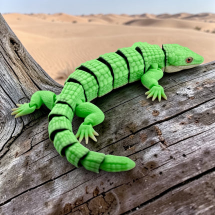 3D Printed Mexican Alligator Lizard with Realistic Glass Eyes – Articulated Reptile Model