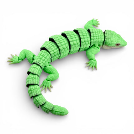 3D Printed Mexican Alligator Lizard with Realistic Glass Eyes – Articulated Reptile Model