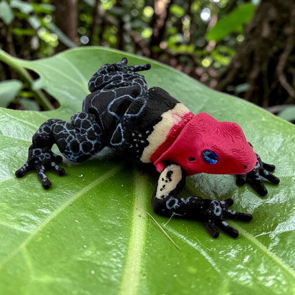 3D Printed Poison Dart Frog with Realistic Glass Eyes – 3.5 Inches Long