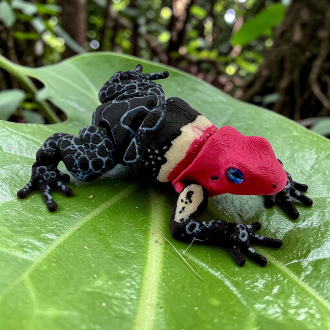 3D Printed Poison Dart Frog with Realistic Glass Eyes – 3.5 Inches Long