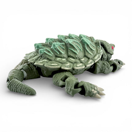 3D Printed Alligator Snapping Turtle – Camo Morph (Olive Green with Green Gradient Markings, 10 Inches Long)