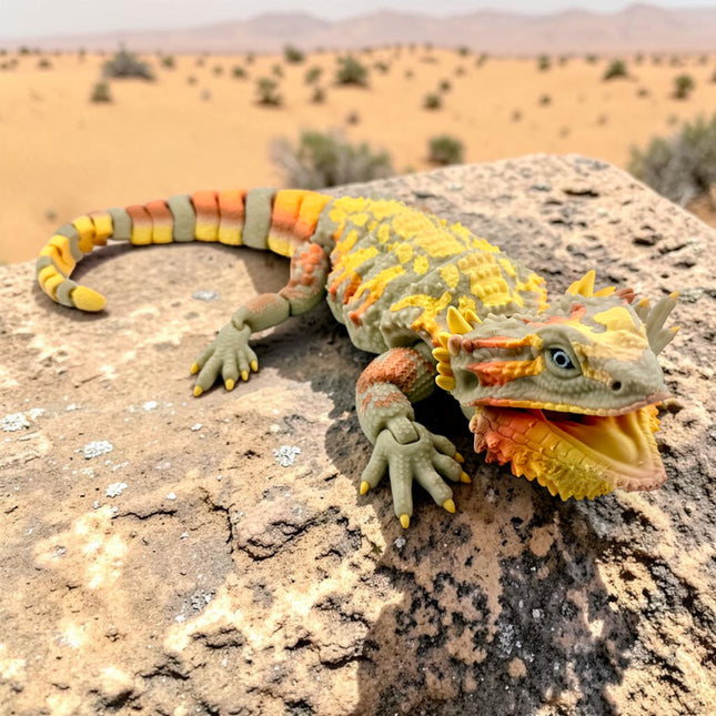 3D Printed Realistic Large Bearded Dragon – EXOTIC MORPH “Autumn” (17 Inches Long)