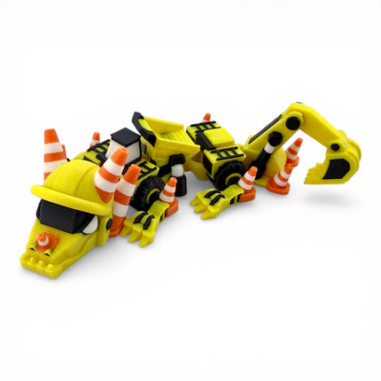 3D Printed Mini Construction Dragon – 8 Inches Long