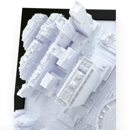 Tidal 3D Printed New York Knicks Madison Square Garden 3D topographical map wall art displayed on wall
