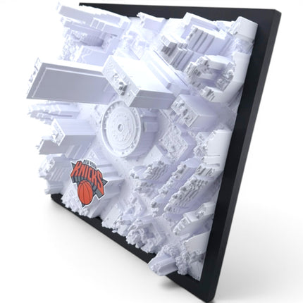 Tidal 3D Printed New York Knicks Madison Square Garden 3D topographical map wall art close-up detail