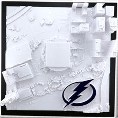 Tidal 3D Printed Tampa Bay Lightning Amalie Arena 3D topographical wall art in a black frame