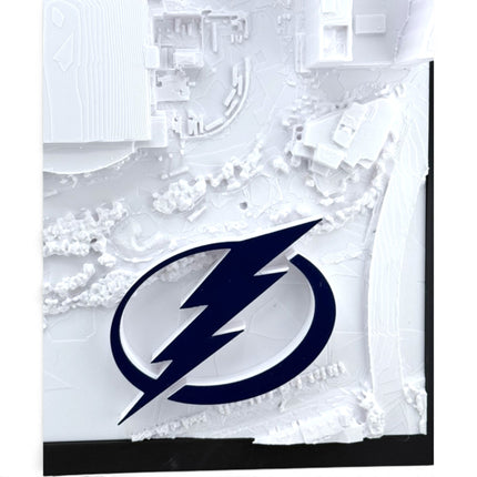 Tidal 3D Printed Tampa Bay Lightning Amalie Arena 3D topographical map wall art close-up detail