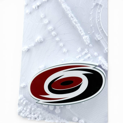 Tidal 3D Printed Carolina Hurricanes PNC Arena 3D topographical wall art in a dark brown frame