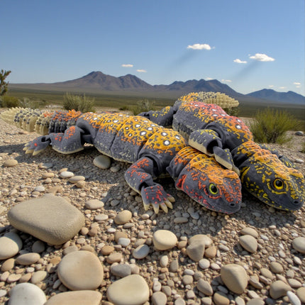 3D Printed Uromastyx – Autumn Exotic Morph with Realistic Glass Eyes (9.5 Inches Long)