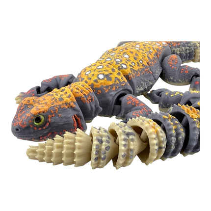 3D Printed Uromastyx – Autumn Exotic Morph with Realistic Glass Eyes (9.5 Inches Long)