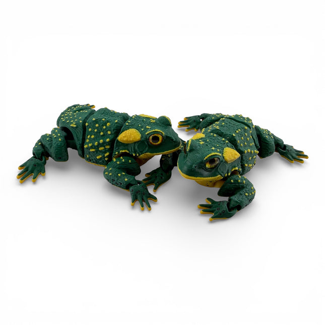3D Printed Green American Toad – Fully Articulated Flexi (5 Inches Long)