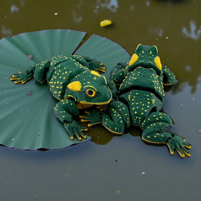 3D Printed Green American Toad – Fully Articulated Flexi (5 Inches Long)