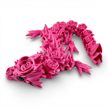 3D Printed Silk Baby Rose Dragon – 12 Inches Long
