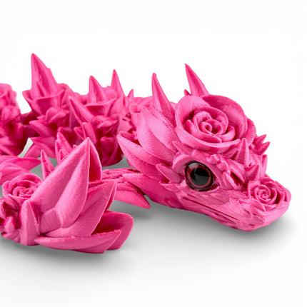 3D Printed Silk Baby Rose Dragon – 12 Inches Long
