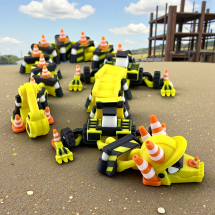 3D Printed Large Construction Dragon – 16 Inches Long