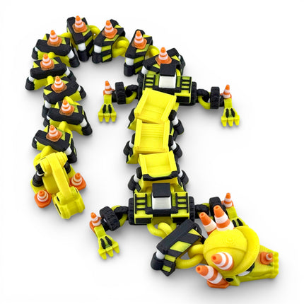 3D Printed Large Construction Dragon – 16 Inches Long