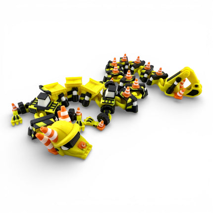 3D Printed Large Construction Dragon – 16 Inches Long