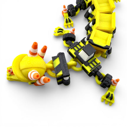 3D Printed Large Construction Dragon – 16 Inches Long