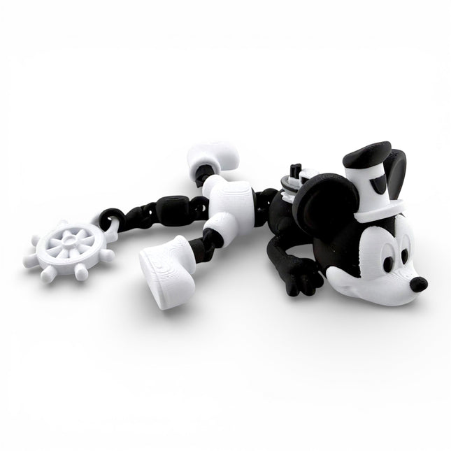 Small Steamboat Willie Inspired Articulated Dragon – 8”