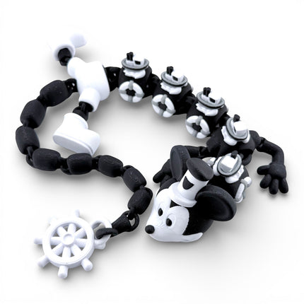 Large Steamboat Willie Inspired Articulated Dragon – 18”