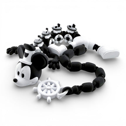 Large Steamboat Willie Inspired Articulated Dragon – 18”