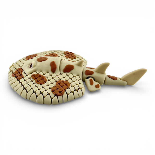 3D Printed Lexi the Electric Ray – Flexible Brown & Beige Ocean Model