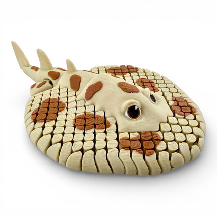 3D Printed Lexi the Electric Ray – Flexible Brown & Beige Ocean Model