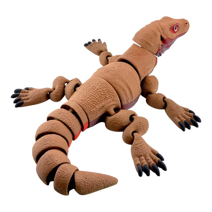 3D Printed Komodo Dragon – “Volcano” Exotic Morph – Fully Articulated (13 Inches Long)