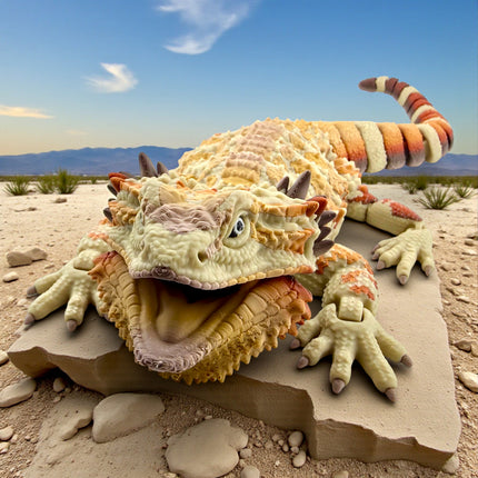 3D Printed Realistic Large Bearded Dragon – EXOTIC MORPH “Brick” (17 Inches Long)