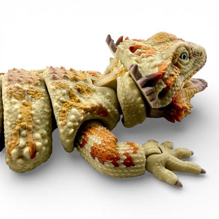3D Printed Realistic Large Bearded Dragon – EXOTIC MORPH “Brick” (17 Inches Long)