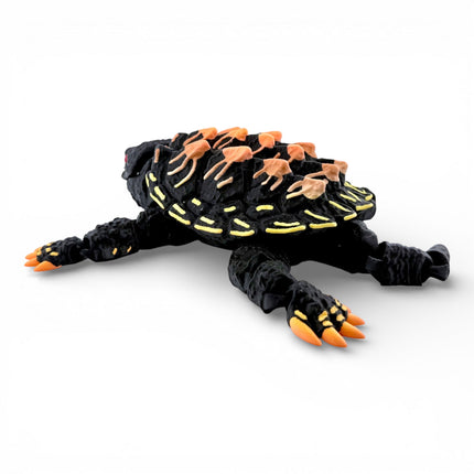 3D Printed Alligator Snapping Turtle – Black Autumn Morph (Orange to Red  Gradient) Highlights (10 Inches Long)