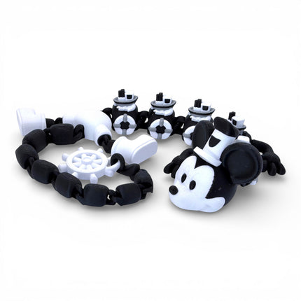 Large Steamboat Willie Inspired Articulated Dragon – 18”