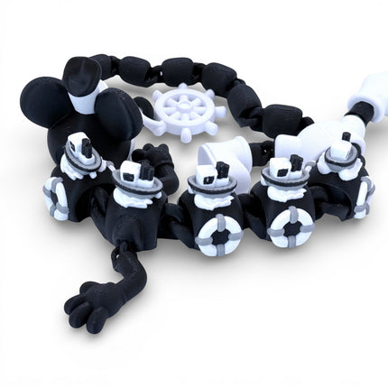 Large Steamboat Willie Inspired Articulated Dragon – 18”