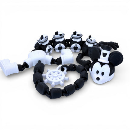 Large Steamboat Willie Inspired Articulated Dragon – 18”
