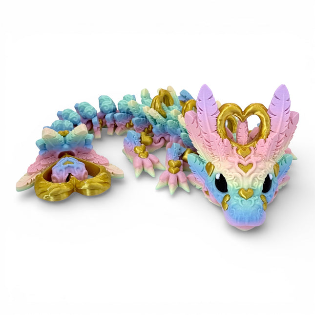 3D Printed Baby Light Heart Dragon – Articulated Fantasy Dragon by Cinderwing3D