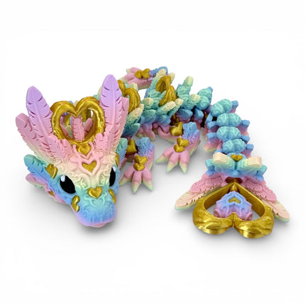 3D Printed Baby Light Heart Dragon – Articulated Fantasy Dragon by Cinderwing3D
