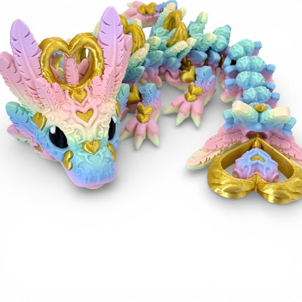 3D Printed Baby Light Heart Dragon – Articulated Fantasy Dragon by Cinderwing3D