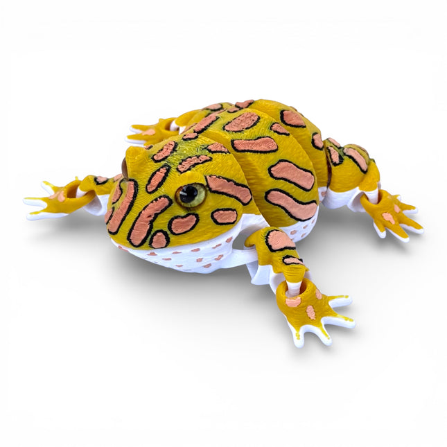 3D Printed Albino Pac Man Frog with Realistic Glass Eyes