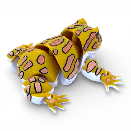 3D Printed Albino Pac Man Frog with Realistic Glass Eyes