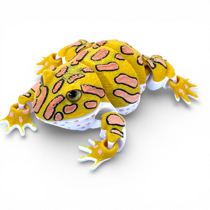 3D Printed Albino Pac Man Frog with Realistic Glass Eyes