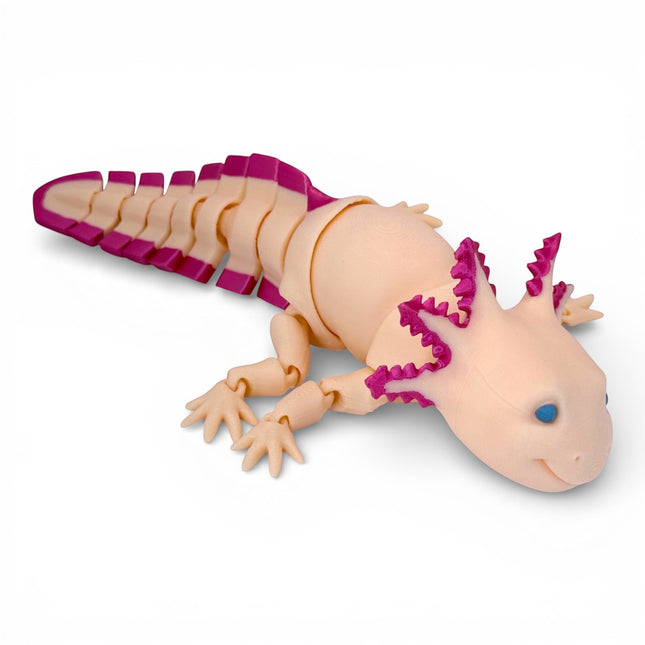 3D Printed Axolotl Figurine (Natural) – Realistic Amphibian Model by MatMire Makes