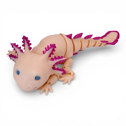 3D Printed Axolotl Figurine (Natural) – Realistic Amphibian Model by MatMire Makes