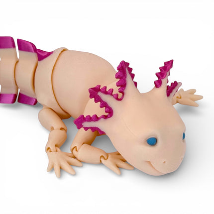 3D Printed Axolotl Figurine (Natural) – Realistic Amphibian Model by MatMire Makes