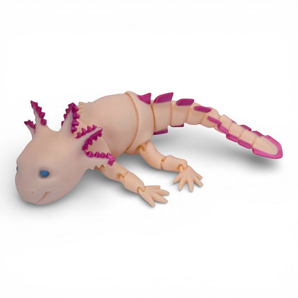 3D Printed Axolotl Figurine (Natural) – Realistic Amphibian Model by MatMire Makes
